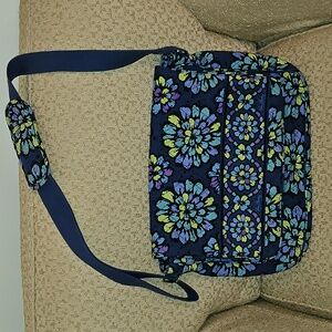 Vera Bradley Indigo Pop Laptop Messenger Bag